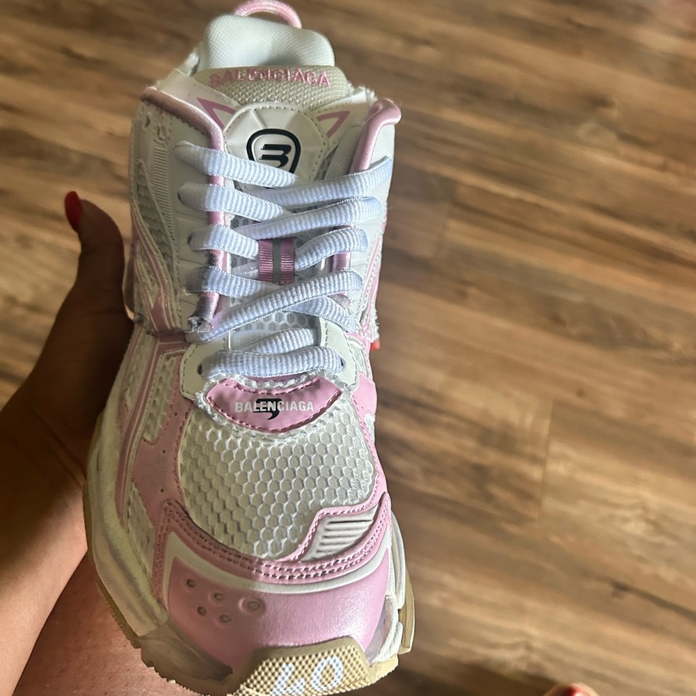 Balenciaga Pink and White Athletic Shoes